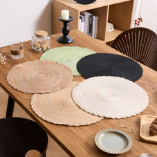 Round Woven Placemat with Braid Edge product image