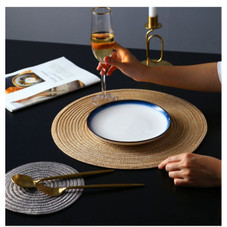 Round Woven Placemat with Braid Edge product image
