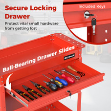 Ironmax 3 Tier Rolling Tool Cart with Lockable Drawer product image