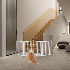 4-Panel 24" Retractable Freestanding Wood Dog Fence product image