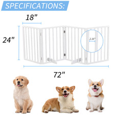 4-Panel 24" Retractable Freestanding Wood Dog Fence product image