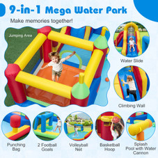 Inflatable Water Slide Bounce House with Climbing Wall and Splash Pool product image
