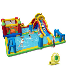 Inflatable Water Slide Bounce House with Climbing Wall and Splash Pool product image