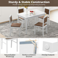 5-Piece Dining Table with Padded Dining Chairs  product image
