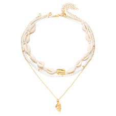 Women's Bohemian Layered Cowrie Choker product image