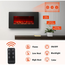 10-Color Flame Wall-Mounted Electric Fireplace product image