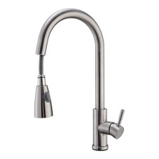 Brushed Nickel Stainless Steel Kitchen Sink Faucet with Pulldown Sprayer product image