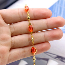 18K Gold-Plated Faux Jewel Ankle Bracelet product image