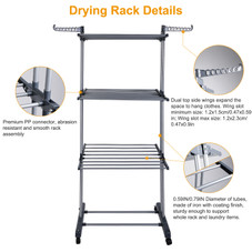 Rolling Collapsible Clothes Drying Rack product image Rolling Collapsible Clothes Drying Rack product image