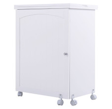 White Folding Swing Craft Table Storage Cabinet product image