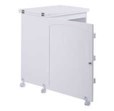 White Folding Swing Craft Table Storage Cabinet product image