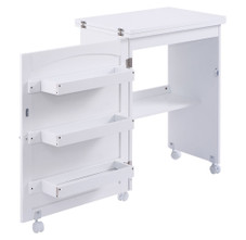 White Folding Swing Craft Table Storage Cabinet product image