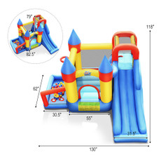 Castle Slide Ball Pit Inflatable Bounce House with Balls & 780W Blower product image
