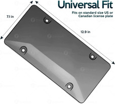 Zone Tech® Clear Smoked License Plate Cover Frame Shield (2-Pack) product image