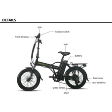 GoCity Folding Electric Bicycle with Removable Lithium-Ion Battery & 500W Motor  product image