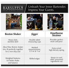 BarSupply® Professional 4-Piece Boston Cocktail Shaker Set product image