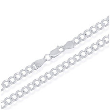 White Gold Filled Cuban Chain Necklace product image