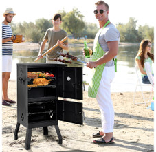 Vertical Charcoal BBQ Smoker with Removable Roasting Racks product image