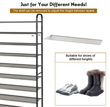 Space-Saving Metal Frame 10-Tier Shoe Organizer Rack product image