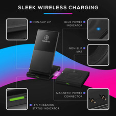 TekBrix® Wireless Charger 2-in-1 Dual Fast Charging Stand & Pad Station product image