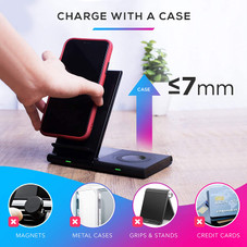 TekBrix® Wireless Charger 2-in-1 Dual Fast Charging Stand & Pad Station product image