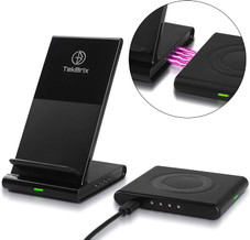 TekBrix® Wireless Charger 2-in-1 Dual Fast Charging Stand & Pad Station product image