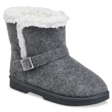 Women's Faux Wool Ankle Boot with Buckle  product image