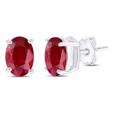 Crystal Oval Ruby Earrings product image