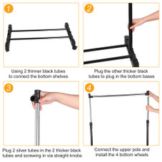 Height-Adjustable Garment Hanger with Wheels product image