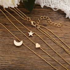3-Piece Multilayer Star, Heart, Moon Necklace product image