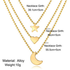 3-Piece Multilayer Star, Heart, Moon Necklace product image