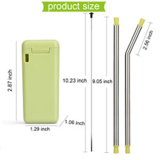 Reusable Straw with Hard Case Holder and Cleaning Brush (2-Pack)  product image