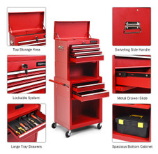 Red Rolling 6-Drawer Tool Chest with Riser product image