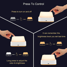 USB-Rechargeable Dimmable Bedside Touch Night Light product image