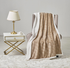 Sheradian Embossed Print Fleece/Sherpa Reversible Throw Blanket product image
