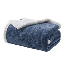 Sheradian Embossed Print Fleece/Sherpa Reversible Throw Blanket product image