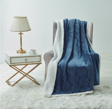 Sheradian Embossed Print Fleece/Sherpa Reversible Throw Blanket product image