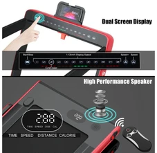 SuperFit™ 2.25HP 2-in-1 Dual Display Folding Treadmill product image