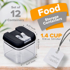 Mini 17.6 Oz Airtight Food Storage Containers (set Of 12) product image