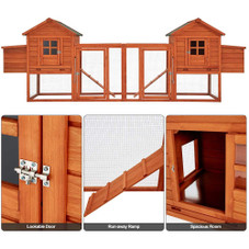 12-Foot Large Wooden Dual Chicken Coop Nesting Box product image