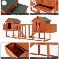 12-Foot Large Wooden Dual Chicken Coop Nesting Box product image