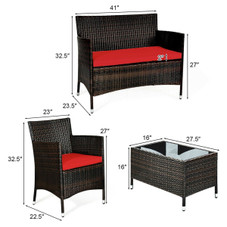 Rattan Outdoor 4-Piece Patio Furniture Set product image