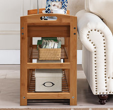 Bamboo 3-Tier Entryway Storage Bench product image