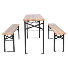 Folding 3-Piece Wooden Picnic Table and Bench Set product image