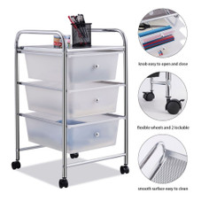 Metal Rolling 3-Drawer Storage Cart product image