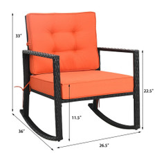 Outdoor Cushioned Rattan Rocking Chair product image