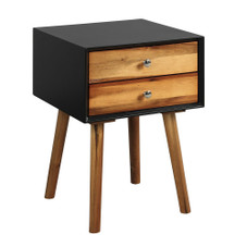 Mid-Century Modern 2-Drawer Wood Nightstand product image