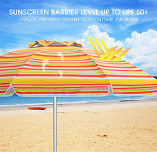 6.5-Foot Portable Beach Umbrella with Carrying Bag without Weight Base product image