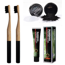 4-Piece Bamboo Charcoal Enamel-Safe Teeth Whitening Powder Kit product image