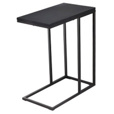 Black Wood and Steel C-Shape Side Table product image